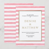 Amandelbloesem Waterverf Streep & Gouden Letters  Kaart (Voorkant / Achterkant)