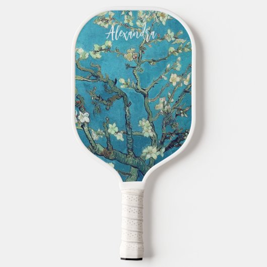 Amandelbloesems Aangepaste tekst Pickleball Paddle (Achterkant)
