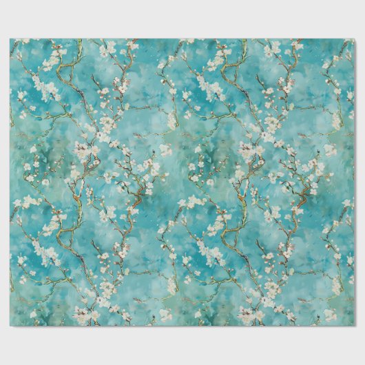 Amandelbloesems Blauw Vincent van Gogh Cadeaupapier (Vlak)