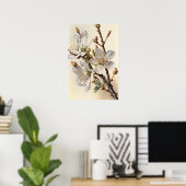 Amandelbloesems bloemenkunst Print Poster (Thuiskantoor)