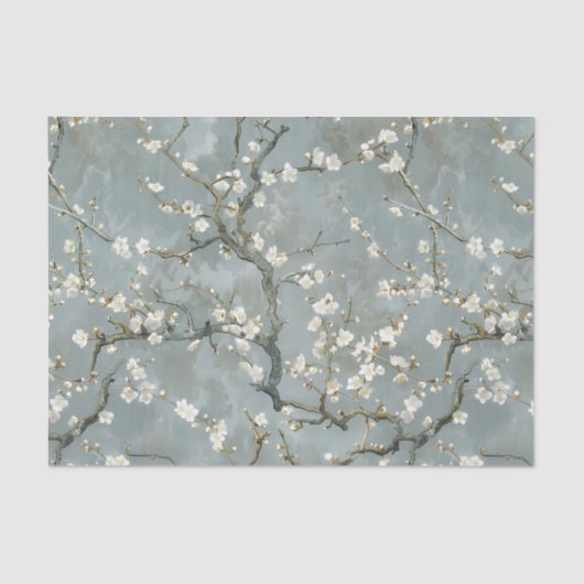 Amandelbloesems Grijs Vincent van Gogh Tissuepapier (Voorkant)