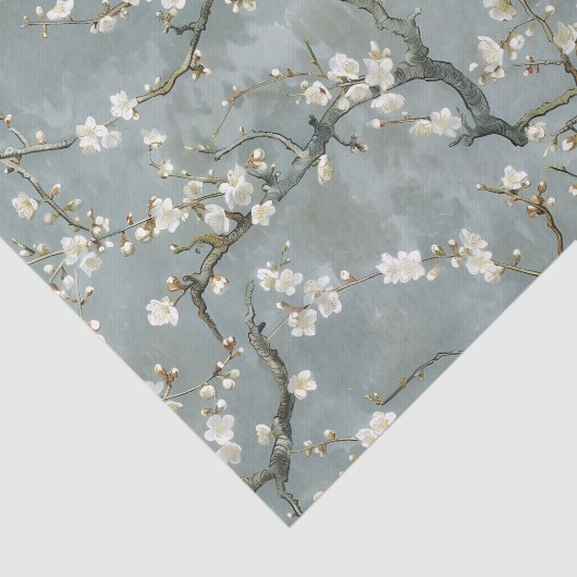 Amandelbloesems Grijs Vincent van Gogh Tissuepapier (Detail)