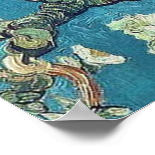 Amandelbloesems niet omlijst poster (Hoek)