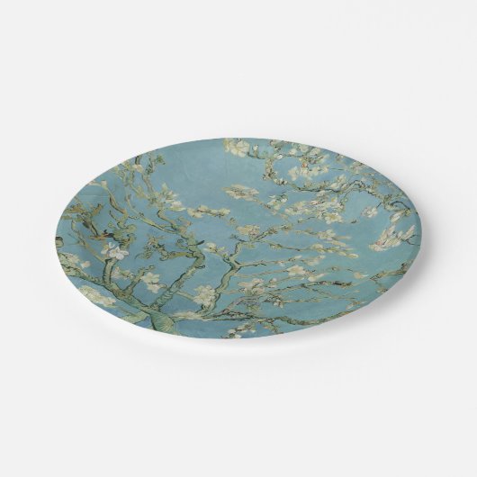 Amandelbloesems schilderij van Van Gogh Papieren Bordje (Gekanteld)