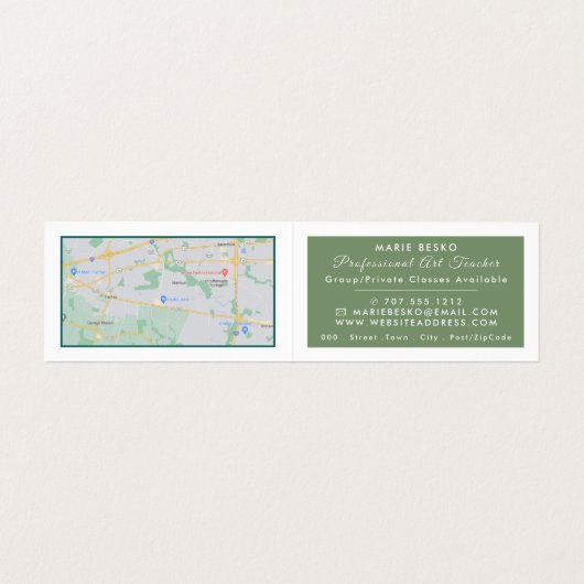 amandelbloesems van Van Gogh, kunstleraar, gedetai Visitekaartje (Binnenkant ongevouwen)