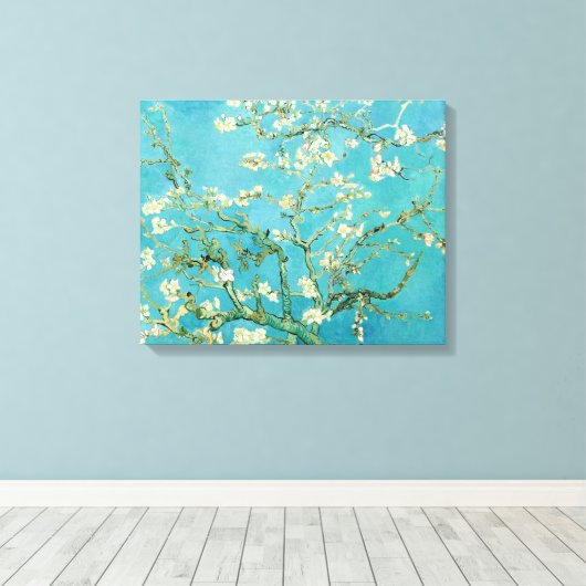 Amandelbloesems | Vincent van Gogh Canvas Afdruk (Insitu (Houten vloer))