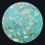 Amandelbloesems | Vincent van Gogh Ronde Sticker<br><div class="desc">Amandelbloesems (1890) van Vincent van Gogh (1853-1890). Van Goghs schilderij Amandelbloesems toont delicate witte bloemen tegen een levendige turquoise hemel, die nieuw leven en vernieuwing symboliseert. Geïnspireerd door de Japanse kunst, creëer de elegante takken en vloeiende lijnen een gevoel van sereniteit en natuurlijke schoonheid. De getextureerde penseelstreken en heldere, harmonieuze...</div>
