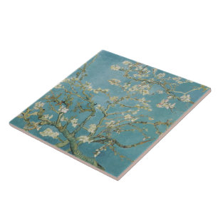 Amandelboom in bloesems door Vincent Van Gogh Tegeltje