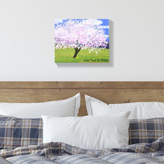 Amandelboom in Bloom Canvas Afdruk (Insitu (Slaapkamer))