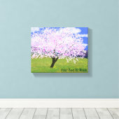 Amandelboom in Bloom Canvas Afdruk (Insitu (Houten vloer))