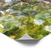 Amandelboombloesem gekleurd tekenstijlschilderij poster (Hoek)