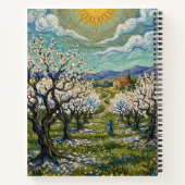 Amandelboomgaard in de stijl van Van Gogh, zonover Notitieboek (Achterkant)