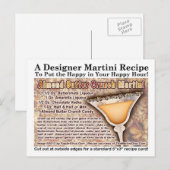 Amandelboter Crunch Martini Recept Briefkaart (Voorkant / Achterkant)