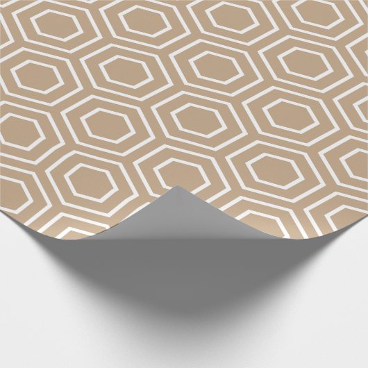 Amandelbruin Geometrisch patroonpapier Cadeaupapier (Hoek)