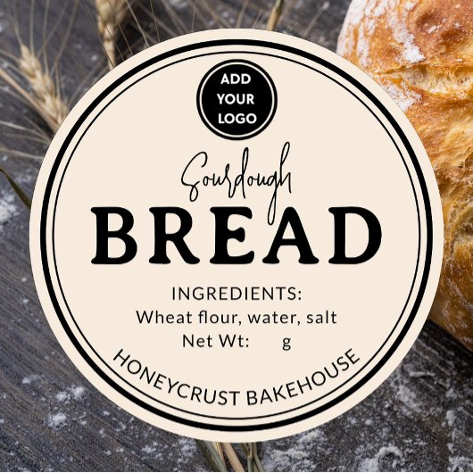 Amandelcrème Bakkerij Zuurdesembrood Label Sticker