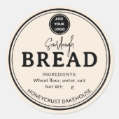 Amandelcrème Bakkerij Zuurdesembrood Label Sticker (Voorkant)