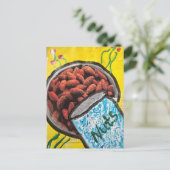 Amandelen Mixed Media Collage Briefkaart (Staand voorkant)