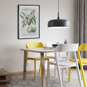 Amandelen,  Poster met botanische illustratie