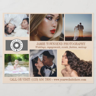 Amandelfotocollage QR Logo Photography Business Flyer