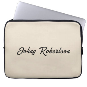 Amandelkleur Eenvoudig Elegant Professioneel Minim Laptop Sleeve