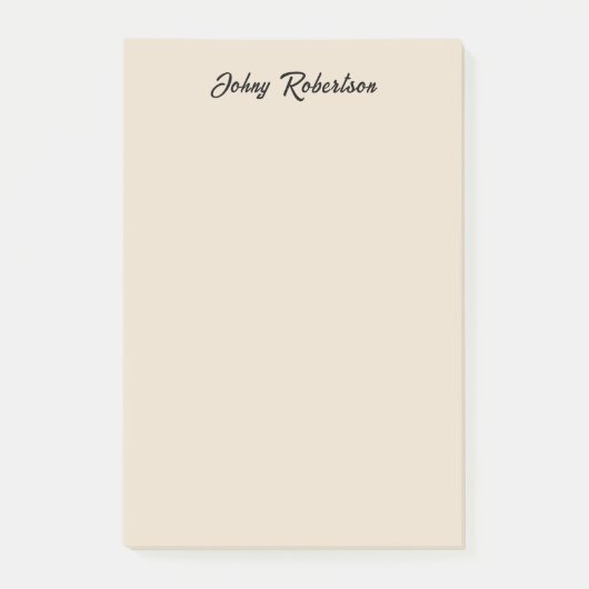 Amandelkleur Eenvoudig Elegant Professioneel Minim Post-it® Notes (Voorkant)