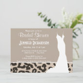 Amandelkleur Leopard Animal Print; gepersonaliseer Kaart (Staand voorkant)