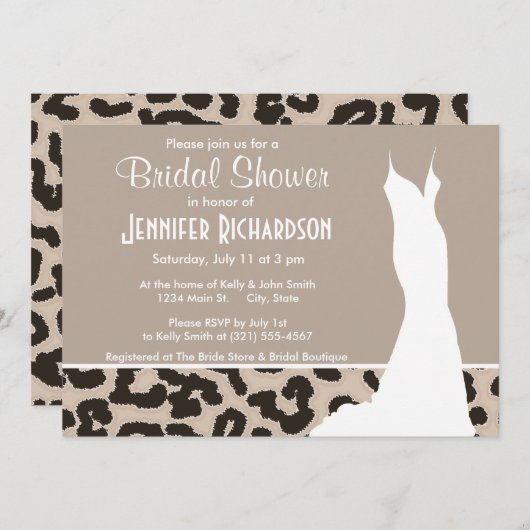 Amandelkleur Leopard Animal Print; gepersonaliseer Kaart (Voorkant / Achterkant)