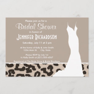 Amandelkleur Leopard Animal Print; gepersonaliseer Kaart