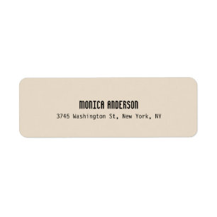 Amandelkleur modern eenvoudig professioneel  etiket