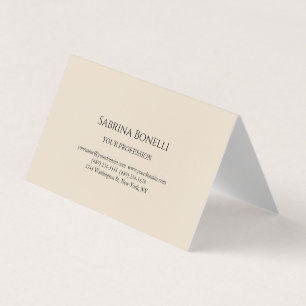 Amandelkleur Modern Uniek Elegant Eenvoudig Gewone Visitekaartje