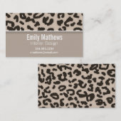 Amandelkleurig Luipaard Dierprint; Persoonlijk Visitekaartje (Voorkant / Achterkant)