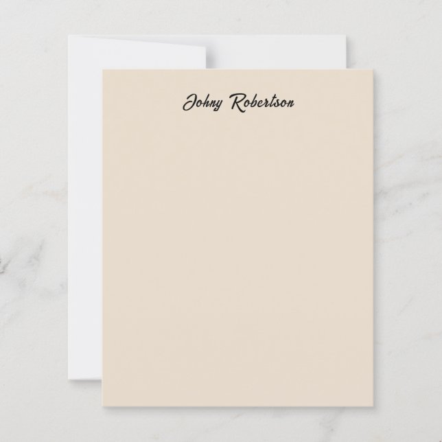 Amandelkleurige effen elegante moderne papiersheet (Voorkant)