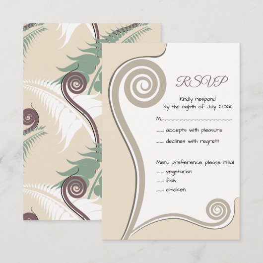 Amandelkleurige Koru - Nieuwe Beginnen - RSVP (Voorkant / Achterkant)