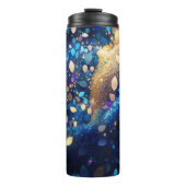 Amandelmarine Blauwe Glitter Thermische Tumbler 12 Thermosbeker (Voorkant)