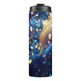 Amandelmarine Blauwe Glitter Thermische Tumbler 12 Thermosbeker