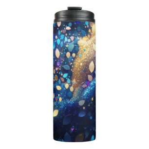Amandelmarine Blauwe Glitter Thermische Tumbler 12 Thermosbeker