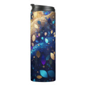 Amandelmarine Blauwe Glitter Thermische Tumbler 12 Thermosbeker (Geroteerd rechts)