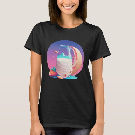 Amandelmelk Synthwave 80s Retrowave Esthetisch T-shirt (Voorkant)