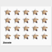 Amandelmoes met chocoladesproinkels ster sticker (Vel)