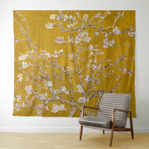 Amandeltakken in bloei (goud) Van Gogh Wandkleed