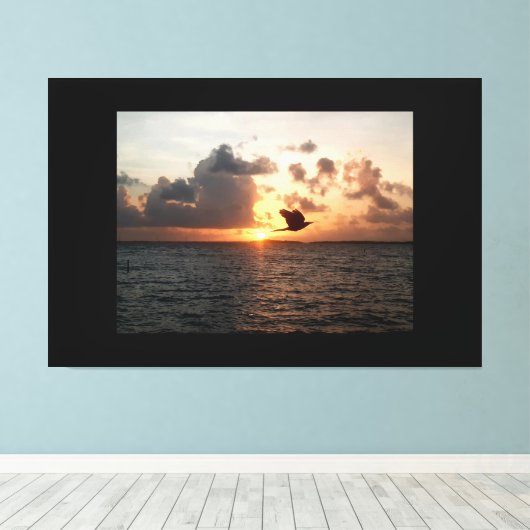 Amanecer en la bahia  canvas afdruk (Insitu (Houten vloer))