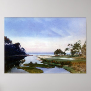 Amanecer en la ría/Sunrise op de monding Poster