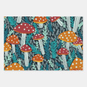 Amanita Magical Mushroom Fern Pattern Gift Inpakpapier Vel (Voorkant)