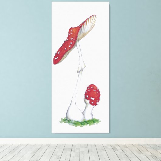 Amanita muscaria canvas afdruk (Insitu (Houten vloer))