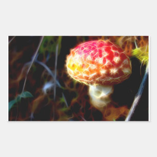 Amanita muscaria - Fly Agaric - Magische Paddestoe Rechthoekige Sticker