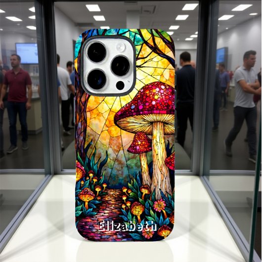 Amanita Muscaria Glas in lood Forest Case-Mate iPhone Case