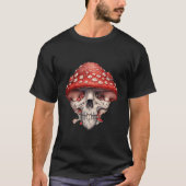 Amanita Muscaria Mushroom Skull T-shirt (Voorkant)