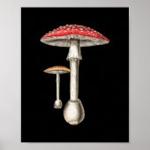Amanita Muscaria paddenstoel Botanische Natuur Fun Poster (Voorkant)