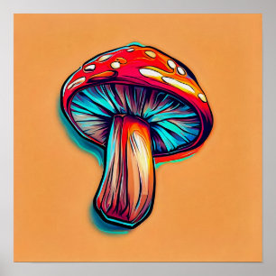 Amanita Muscaria paddenstoel Poster