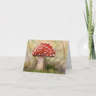 Amanita Muscaria Vliegenzwam Aquarel Paddenstoel  Bedankkaart